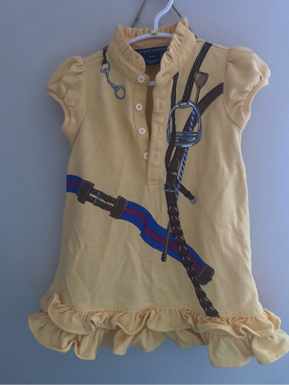 Ralph Lauren Yellow Polo Dress with Equestrian Print